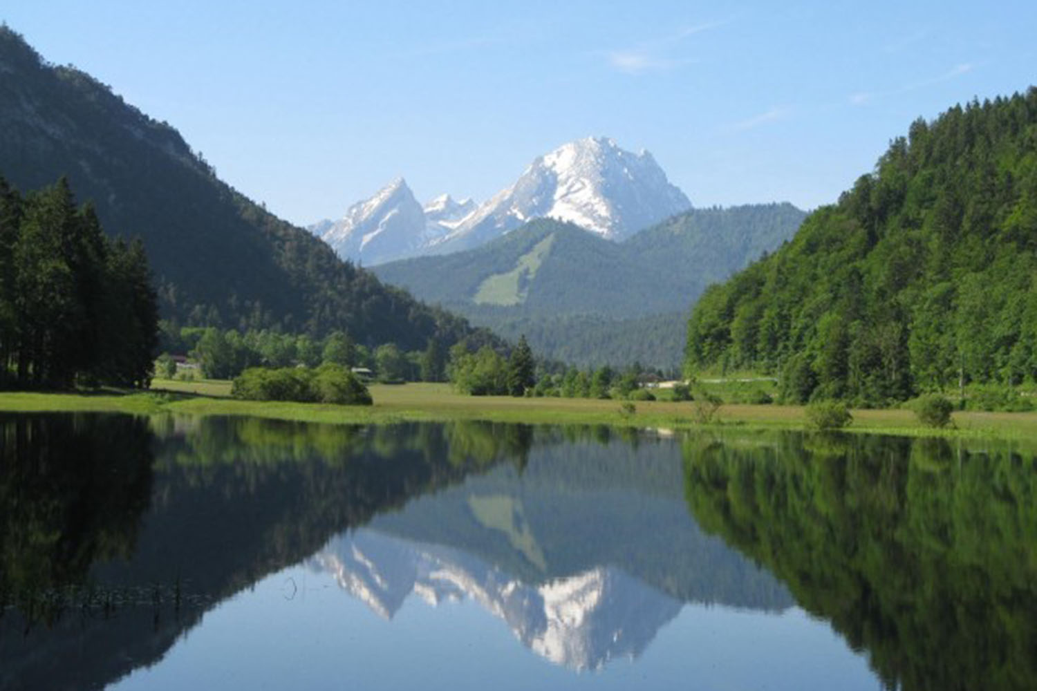 Der Blick von Bischofswiesen Richtung Untersberg