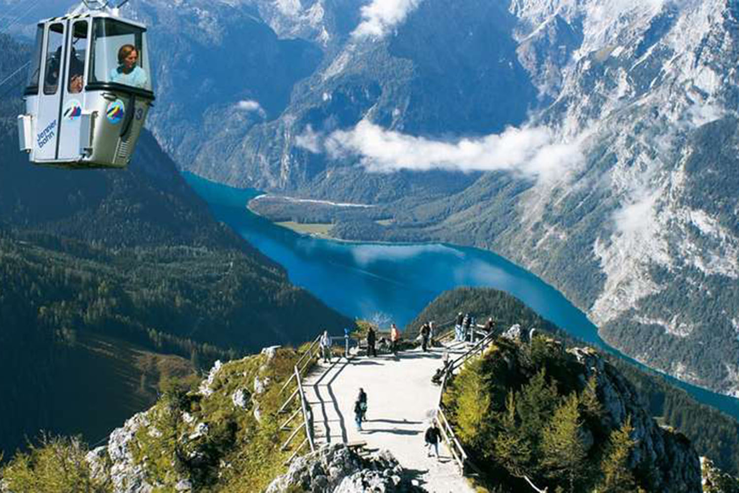 Blick vom Aussichtspunkt am Jenner Richtung Nationalpark Berchtesgaden